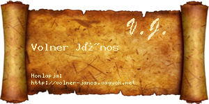 Volner János névjegykártya